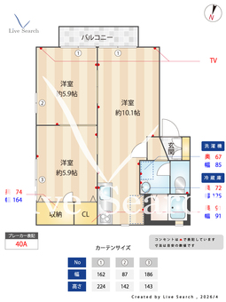 パルティール 202 【茨城県大甕】 の間取り図
