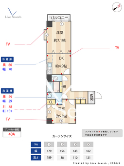 ヴェルトウォーターフロント 501 【東京都勝どき】 の間取り図