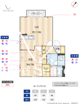 プレミール・ボヌールA 101 【栃木県小山駅】 の間取り図
