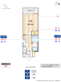 リブネスコート西宮鳴尾 206 【兵庫県東鳴尾駅】 の間取り図