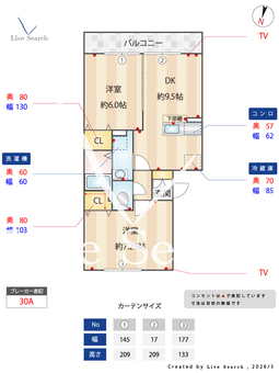 ピアニィレイディクス 105 【埼玉県谷塚駅】 の間取り図