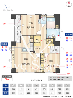 リヒトハイム城山 501 【愛知県覚王山】 の間取り図
