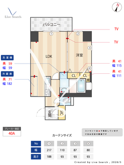 サニープレイス新梅田 502 【大阪府梅田駅】 の間取り図