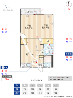 ハーベストアベニュー 206 【埼玉県川越市駅】 の間取り図