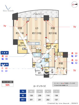 ドリームタワーキュアレジデンス 907 【埼玉県JR京浜東北・根岸線 / 川口駅 徒歩6分】 の間取り図