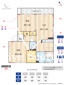 ベイサージュⅡ 202 【栃木県小山駅】 の間取り図