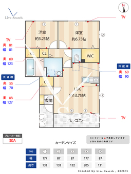 グランヴェールA 201 【栃木県西川田】 の間取り図