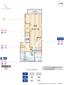 レスタンツェ堺東 101 【大阪府堺東駅】 の間取り図