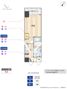 エステムコート三宮EASTⅢラヴィッサ 303 【兵庫県春日野道駅】 の間取り図