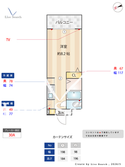RJR大橋東 206 【福岡県竹下駅】 の間取り図