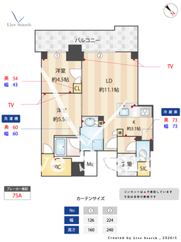 シエリアタワー大阪堀江 1703 【大阪府西長堀】 の間取り図