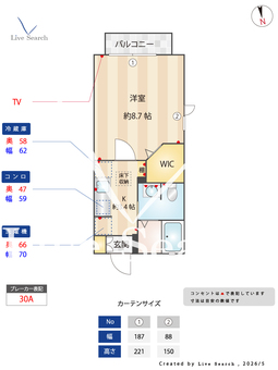 ヴィラデルソルA 208 【神奈川県鶴巻温泉駅】 の間取り図