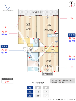 レイクガーデン 305 【埼玉県大袋駅】 の間取り図