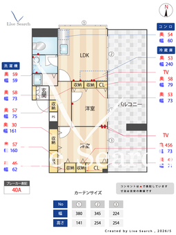 アレンダール若江 802 【大阪府若江岩田】 の間取り図