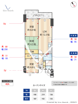 リバージュⅠ 602 【大阪府香里園駅】 の間取り図