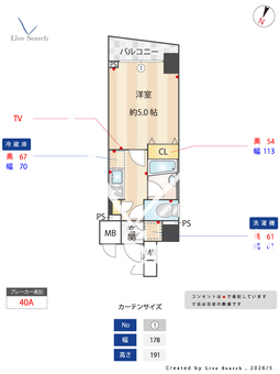 メビウス渋谷幡ヶ谷 602 【東京都京王線 / 幡ヶ谷駅 徒歩4分】 の間取り図
