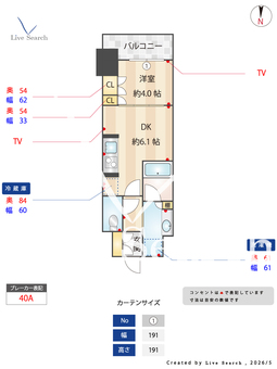 ザ・パークハビオ谷町六丁目テラス 602 【大阪府大阪メトロ谷町六丁目】 の間取り図