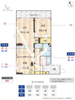 グランクロスサクラ 201 【神奈川県新川崎駅】 の間取り図
