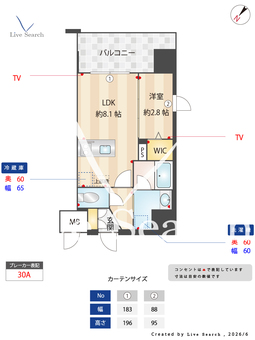 シーズンフラッツ渡辺通 804 【福岡県福岡市営七隈線渡辺通駅】 の間取り図