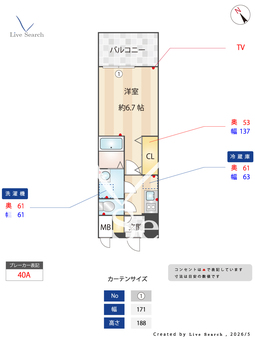 Quintet NAMBA 506 【大阪府日本橋駅】 の間取り図