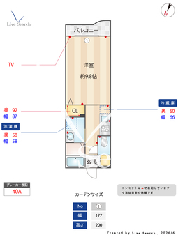 ランデュール逆瀬川 208 【兵庫県逆瀬川駅】 の間取り図