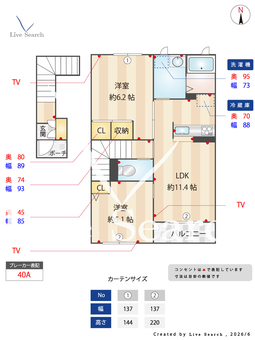 ヴィルコート 202 【奈良県田原本】 の間取り図
