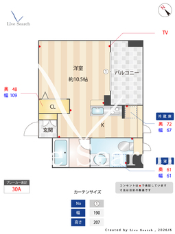 リオフレンテ 411 【東京都勝どき】 の間取り図