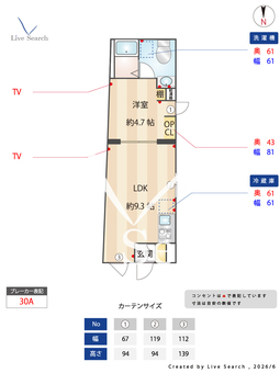 クレセール西小山 201 【東京都西小山】 の間取り図
