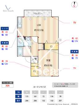 セジュール・砥上A 205 【栃木県東武宇都宮駅】 の間取り図