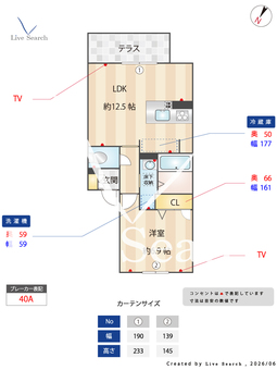 シャーメゾン赤い屋根 102 【大阪府小路駅】 の間取り図