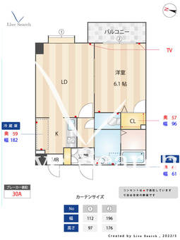 ルガーノ警固 204 【福岡県薬院大通駅】 の間取り図
