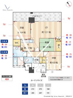 プレミスト千早タワーツインマークスブライトタワー 2523 【福岡県千早駅】 の間取り図