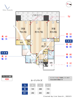 照葉ザ・タワー 2108 【福岡県千早駅】 の間取り図