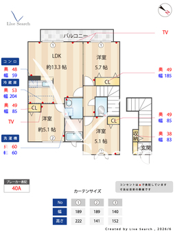 ウエストヒルズ 203 【神奈川県妙蓮寺駅】 の間取り図