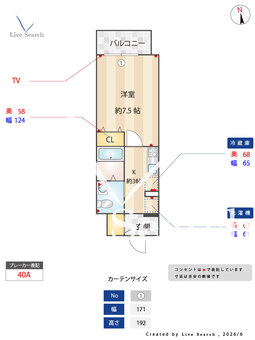 プランドール梅田 702 【大阪府大阪環状線　福島駅　徒歩8分】 の間取り図