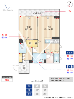 リシャール 202 【埼玉県獨協大学前駅】 の間取り図