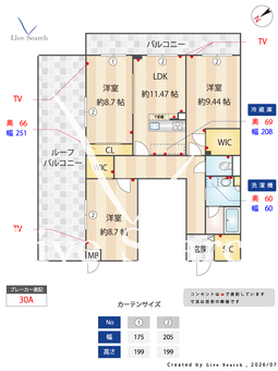 GRANDUKE千種rubino 503 【愛知県桜通線吹上駅】 の間取り図
