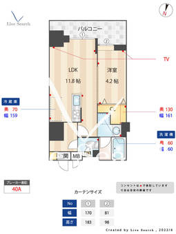 LIBR GRANT 大宮 1205 【埼玉県大宮駅】 の間取り図