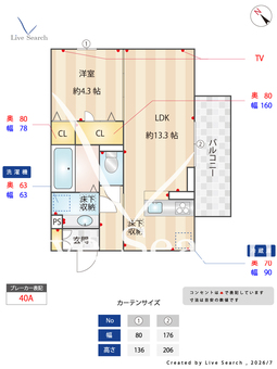 D-ROOMパレットハウス 105 【熊本県JR豊肥線　東海学園前駅】 の間取り図