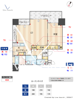 アメックス赤坂門タワー 703 【福岡県赤坂駅】 の間取り図
