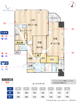 アメックス赤坂門タワー 1201 【福岡県赤坂駅】 の間取り図