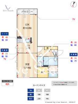 6158760メゾンドソレイユB 101 【群馬県新桐生駅】 の間取り図