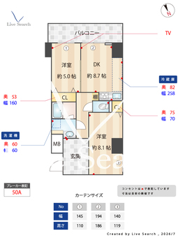 ハイラインⅤ（ハイラインファイブ） 701 【大阪府近鉄奈良線・大阪線　布施駅】 の間取り図