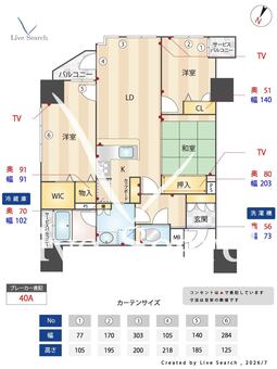 アメックス赤坂門タワー 1703 【福岡県赤坂駅】 の間取り図