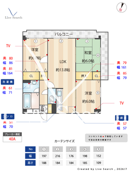 リバーウインズ室見 703 【福岡県室見駅】 の間取り図