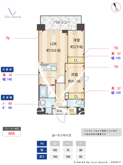 シーズンフラッツ新大阪south 804 【大阪府西中島南方】 の間取り図