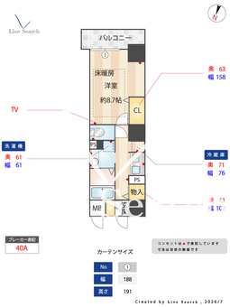リヴィエール北梅田 402 【大阪府阪急電鉄神戸線　中津駅　徒歩5分】 の間取り図