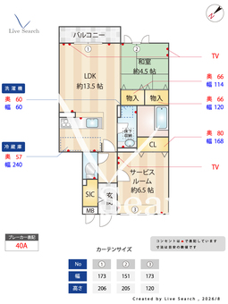 サンスクエア千里万博 A303 【大阪府万博記念公園駅　徒歩11分】 の間取り図
