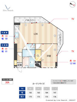 シャトレー五反田 807 【東京都五反田駅】 の間取り図