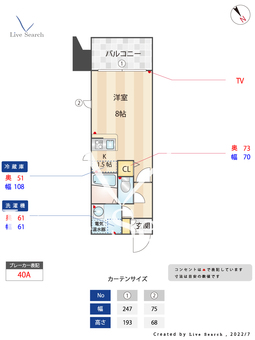 エクセレンシア天神 708 【福岡県薬院駅】 の間取り図